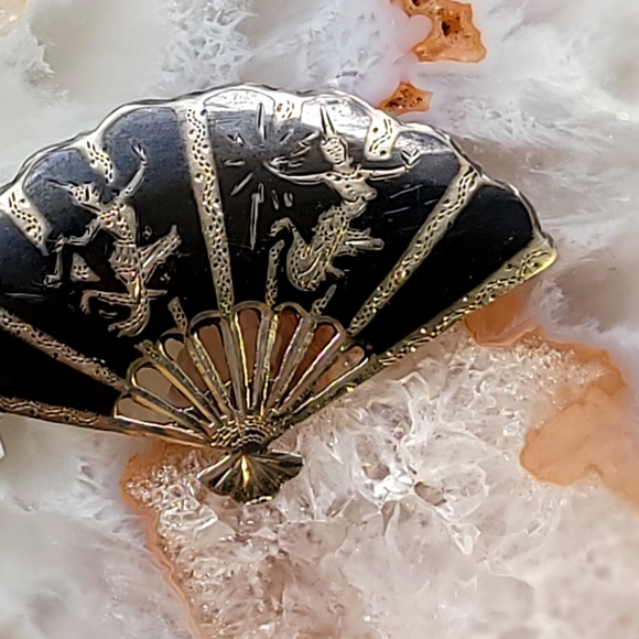 VINTAGE SIAM NIELLO STERLING SILVER Brooch - Picture 2 of 5